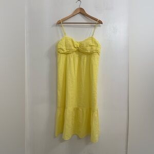 Banana Republic Yellow Linen Blend Midi Dress Womens Plus Size 16